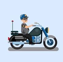 polis polis rider motorcykel platt design vektor