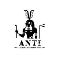 silhuett av de ikoniska gammal egyptisk Gud anti, mitten östra Gud logotyp för modern använda sig av vektor