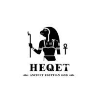 silhuett av de ikoniska gammal egyptisk Gud heqet, mitten östra Gud logotyp för modern använda sig av vektor
