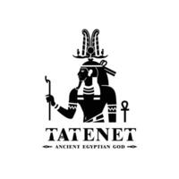 silhuett av de ikoniska gammal egyptisk Gud tatenet, mitten östra Gud logotyp för modern använda sig av vektor