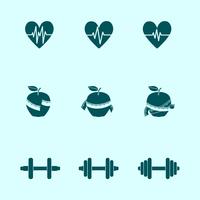 Fitnessübungen Fortschritt Icons Set vektor