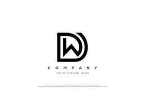 Initiale Brief dw oder wd Logo Design vektor