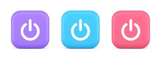 Herunterfahren Wende auf aus Taste Energie Schalter Leistung Start halt Netz App Design 3d realistisch Symbol vektor