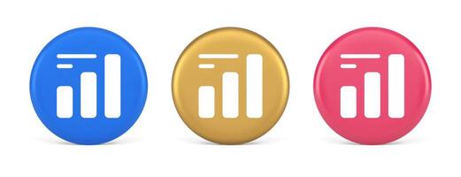 Bar Graph Geschäft Analysieren Taste Diagramm profitieren Fortschritt Lager Markt Statistiken 3d Kreis Symbol vektor