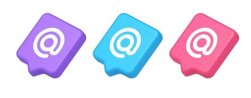 Email Adresse Digital Symbol Taste Internet chatten Cyberspace Kommunikation 3d Rede Blase isometrisch Symbol vektor