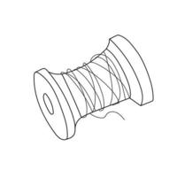 enkel målarbok. handritad vektorillustration träspole tråd vektor