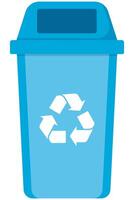 Blau Recycling Behälter mit recyceln Logo isoliert auf Weiß Hintergrund. vektor