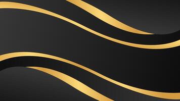 schwarz und Gold abstrakt Kurve Hintergrund, metallisch wellig Formen, modern Hintergrund zum Vorlagen, Banner, Karten, Netz, Seiten, und Andere vektor