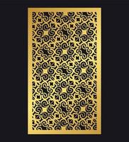 guld stil papper skär med ornament mönster vektor