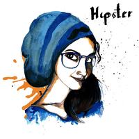 Mädchen Tinte Hipster vektor