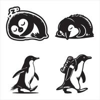 Pinguin Silhouette Symbol Grafik Logo Design vektor