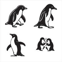 Pinguin Silhouette Symbol Grafik Logo Design vektor