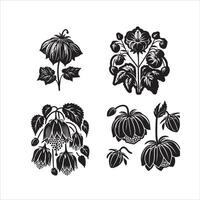 Abutilon Blume Silhouette Symbol Grafik l vektor