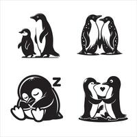 Pinguin Silhouette Symbol Grafik Logo Design vektor