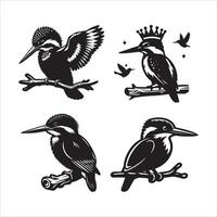 Eisvogel Silhouette Symbol Grafik Logo Design vektor