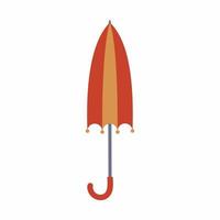 geschlossener Regenschirm vor dem Regen. flache Cartoon-Illustration für Kinder. Regenschirm, Gummistiefel und Herbst. Gestaltungselement, Symbol, Emblem, Logo-Design. Wettervorhersage-Symbol. vektor