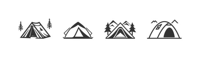 Camping Zelt Symbol Satz. Illustration Design. vektor