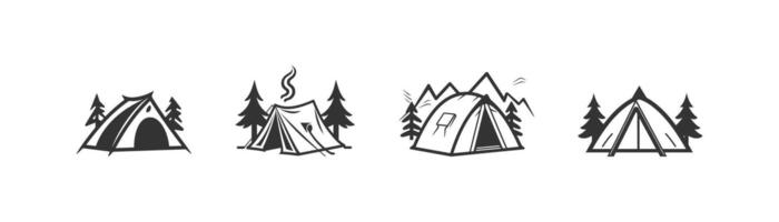 Camping Zelt Symbol Satz. Illustration Design. vektor