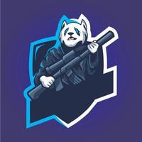 Gamer-Maskottchen-Logo-Design-Vektor, Gamer-Illustration für Sportteam. moderner Illustrator-Konzeptstil für Abzeichen vektor