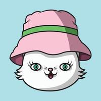 Katze Kopf tragen ein Mütze Hut vektor