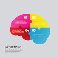 hjärna kontursåg design. infographic mall för presentation vektor