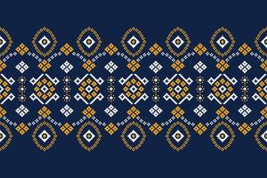 traditionell ethnisch Motive Ikat geometrisch Stoff Muster Kreuz Stich.ikat Stickerei ethnisch orientalisch Pixel Marine Blau Hintergrund. abstrakt, Illustration. Textur, Dekoration, Tapete. vektor