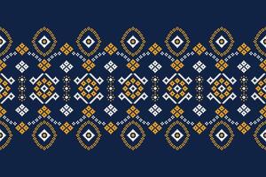 traditionell etnisk motiv ikat geometrisk tyg mönster korsa stitch.ikat broderi etnisk orientalisk pixel Marin blå bakgrund. abstrakt, illustration. textur, dekoration, tapeter. vektor