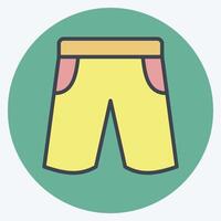 Symbol kurze Hose. verbunden zu Rugby Symbol. Farbe Kamerad Stil. einfach Design Illustration vektor