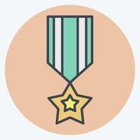 Symbol Amerika Militär Abzeichen. verbunden zu Amerika Symbol. Farbe Kamerad Stil. einfach Design Illustration vektor