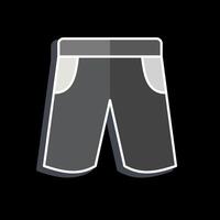 Symbol kurze Hose. verbunden zu Rugby Symbol. glänzend Stil. einfach Design Illustration vektor