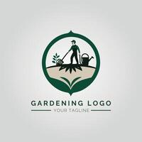 Garten und Pflanze minimalistisch Logo Konzept vektor