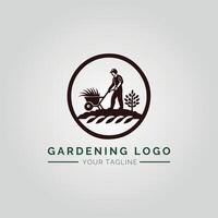 Garten und Pflanze minimalistisch Logo Konzept vektor