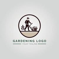 Garten und Pflanze minimalistisch Logo Konzept vektor