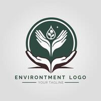 Umwelt minimalistisch Logo vektor