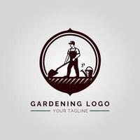 Garten und Pflanze minimalistisch Logo Konzept vektor