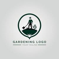 Garten und Pflanze minimalistisch Logo Konzept vektor