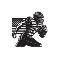 amerikanisch Fußball Spieler Silhouette. amerikanisch Fußball Spieler Logo, Illustration vektor