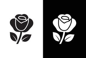 Blume Symbol. einstellen von dekorativ Rose Silhouetten. Rose isoliert auf Weiß schwarz Hintergrund. vektor