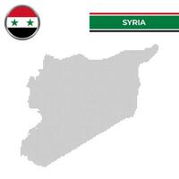 gepunktet Karte von Syrien mit kreisförmig Flagge vektor