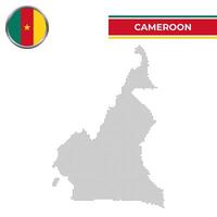 prickad Karta av cameroon med cirkulär flagga vektor