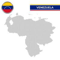 prickad Karta av venezuela med cirkulär flagga vektor