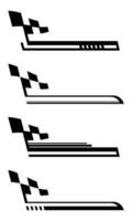 samling av tävlings stil geometrisk randig bil slå in dekaler vektor