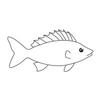 Fisch einer Linie Kunst skizzieren Zeichnung vektor