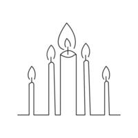 kontinuierlich einer Linie Kerze skizzieren Kunst Illustration vektor