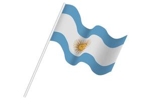 Argentinien Flagge Welle mit Pole isoliert Hintergrund. vektor