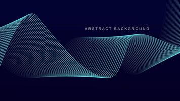 abstrakt blå Vinka linje mönster på mörk blå bakgrund. trogen teknologi begrepp. kostym för baner, affisch, omslag, broschyr, flygblad, hemsida vektor