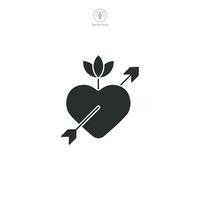 Herz mit Pfeil Symbol Symbol Illustration isoliert auf Weiß Hintergrund vektor