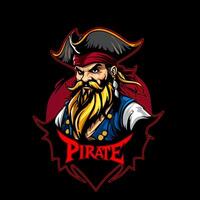 Pirat Maskottchen Logo Design Karikatur vektor