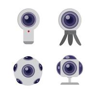 360 Kamera Icon Set flacher Illustrationsvektor vektor