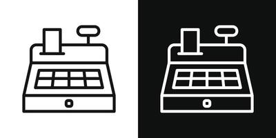 Kasse registrieren Symbol Satz. vektor